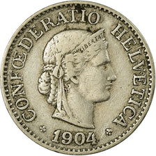 Coin, Switzerland, 10 Rappen, 1904, Bern, VF(30-35), Copper-nickel, KM:27