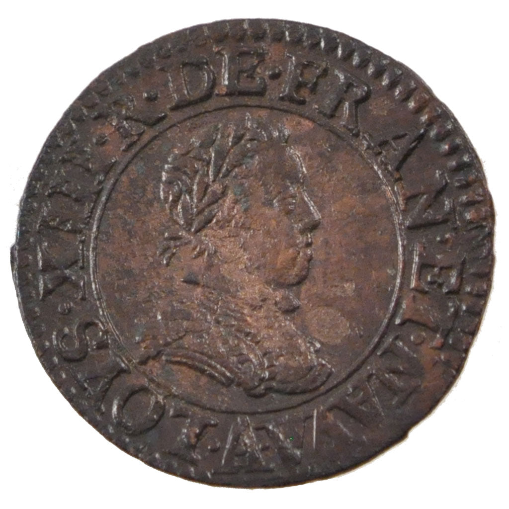 FRANCE, Double tournois, buste enfantin, Double Tournois, 1615, Paris, KM...
