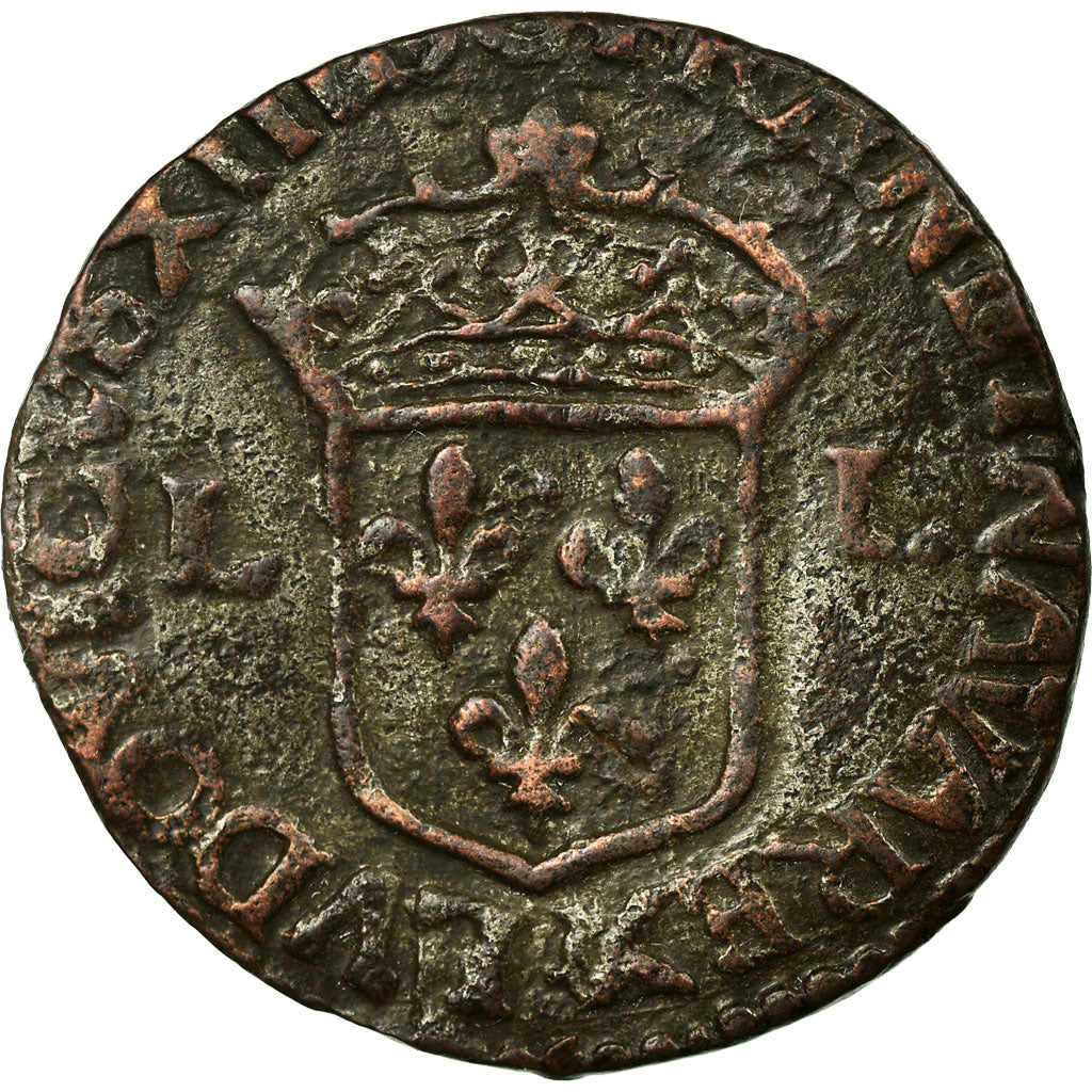 Monnaie, France, Louis XIII, Douzain, Douzain, 1628, La Rochelle, TB+, Billon