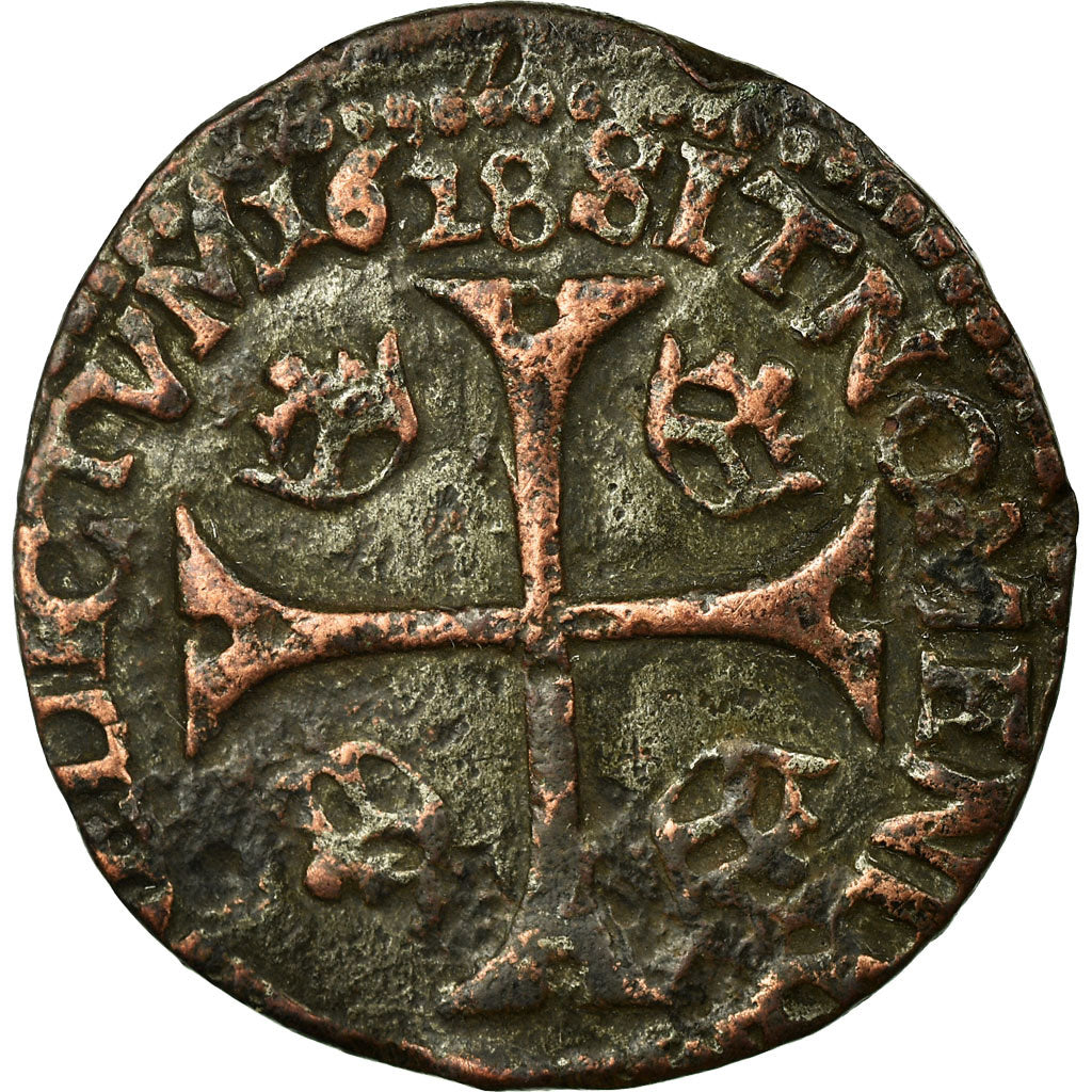Monnaie, France, Louis XIII, Douzain, Douzain, 1628, La Rochelle, TB+, Billon