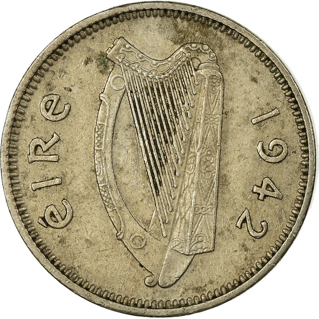 Moneta, REPUBBLICA D’IRLANDA, 3 Pence, 1942, BB, Rame-nichel, KM:12a