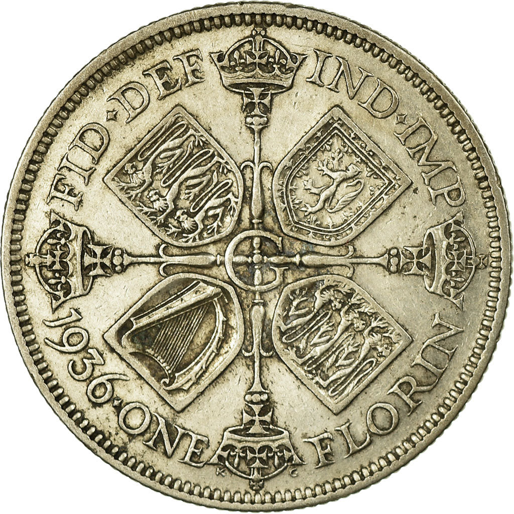 Coin, Great Britain, George V, Florin, Two Shillings, 1936, VF(30-35), Silver