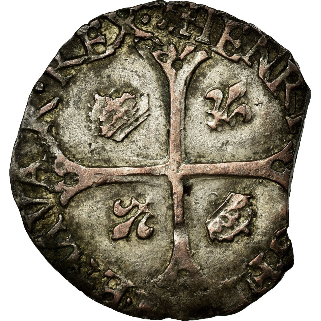 Coin, France, Douzain de Navarre, 1590, Saint-Palais, EF(40-45), Billon