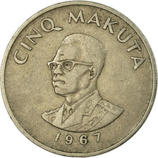 Coin, CONGO, DEMOCRATIC REPUBLIC, 5 Makuta, 1967, EF(40-45), Copper-nickel, KM:9