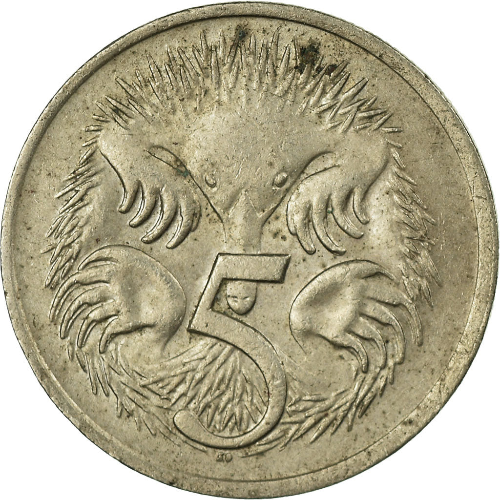 Moneta, Australia, Elizabeth II, 5 Cents, 1976, EF(40-45), Miedź-Nikiel, KM:64
