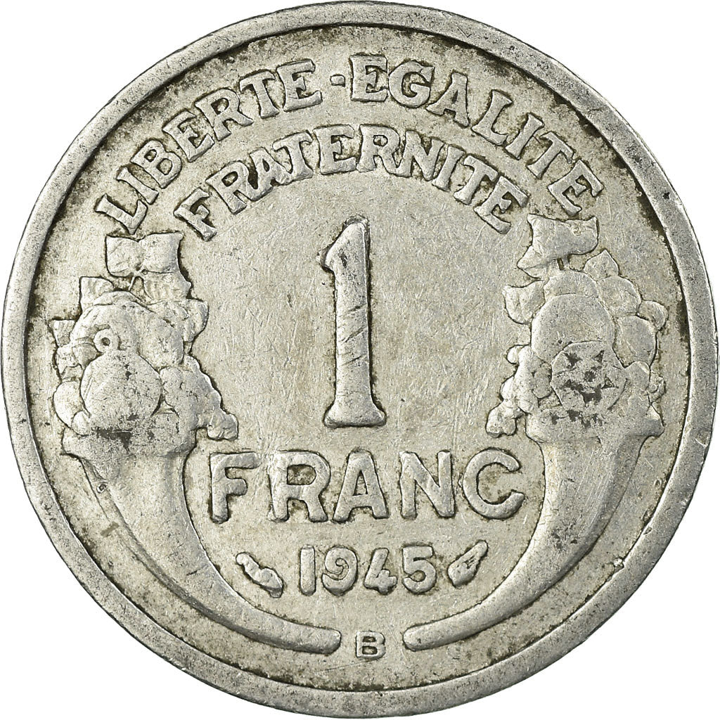 Münze, Frankreich, Morlon, Franc, 1945, Beaumont - Le Roger, SS, Aluminium