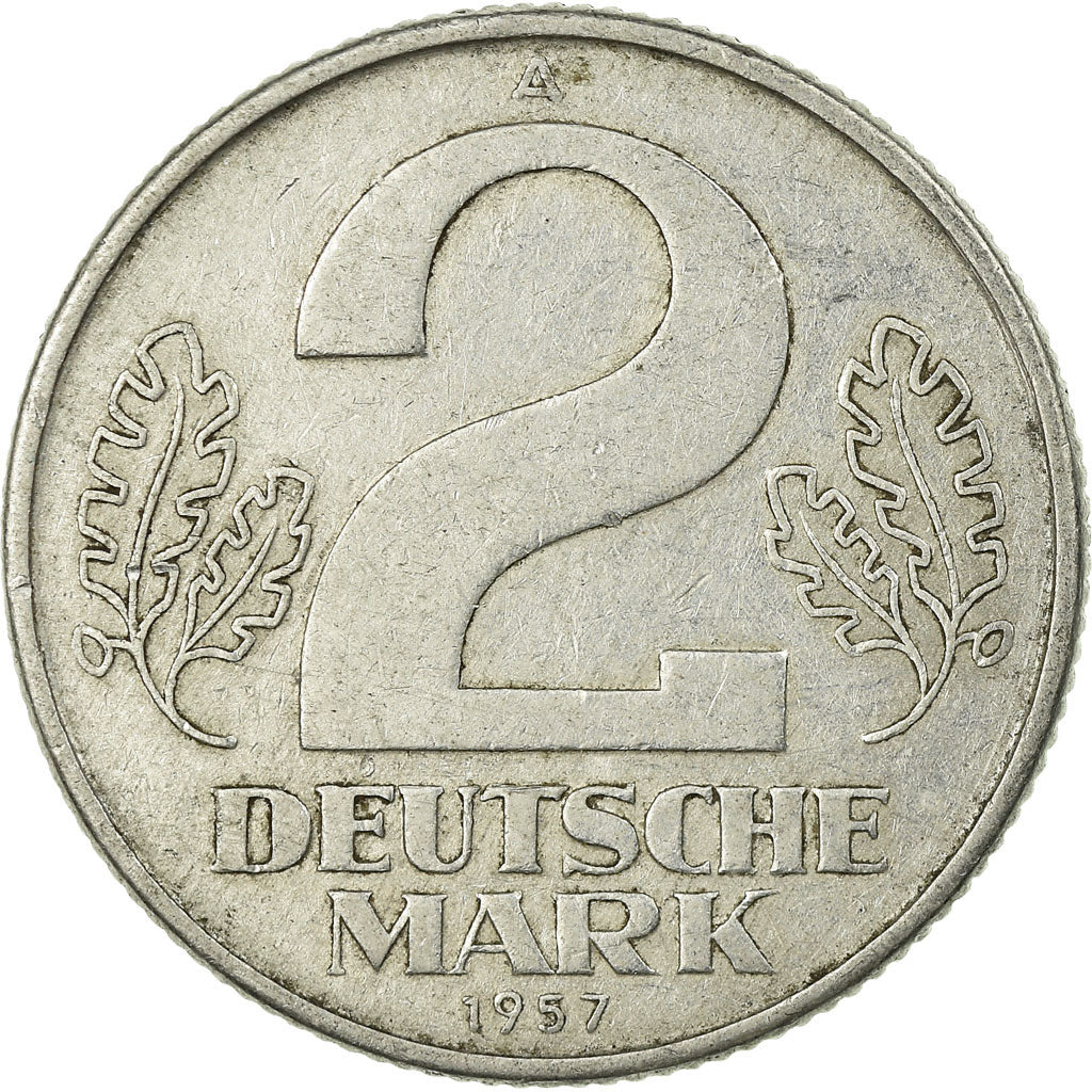 Moneta, NIEMCY - NRD, 2 Mark, 1957, Berlin, EF(40-45), Aluminium, KM:14