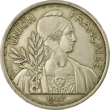 Moeda, INDOCHINA FRANCESA, Piastre, 1947, Paris, EF(40-45), Cobre-níquel