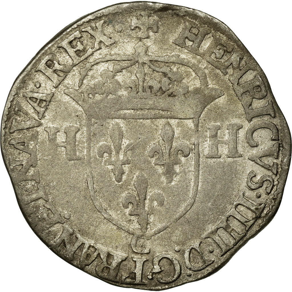 Coin, France, Douzain, 1592, Saint Lô, EF(40-45), Billon, Duplessy:1247