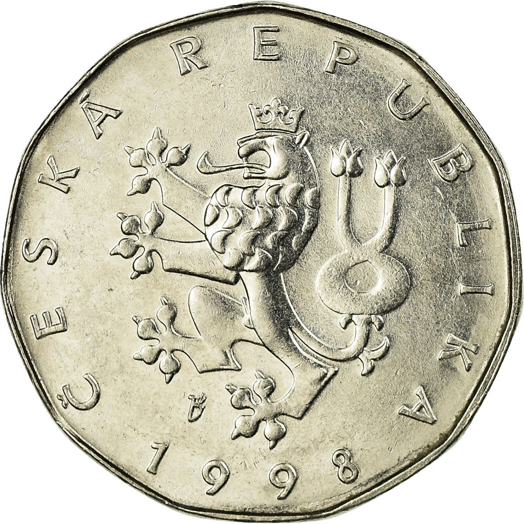 Monnaie, République Tchèque, 2 Koruny, 1998, TTB, Nickel plated steel, KM:9