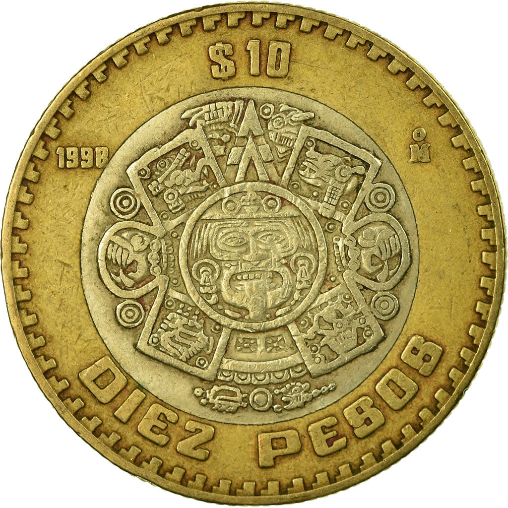 Münze, Mexiko, 10 Pesos, 1998, Mexico City, SS, Bi-Metallic, KM:616