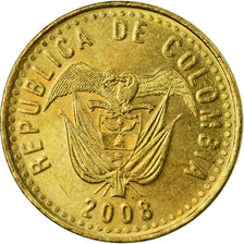 Coin, Colombia, 100 Pesos, 2008, EF(40-45), Aluminum-Bronze, KM:285.2