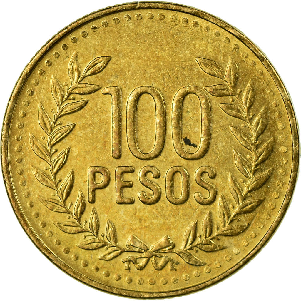 Coin, Colombia, 100 Pesos, 2008, EF(40-45), Aluminum-Bronze, KM:285.2