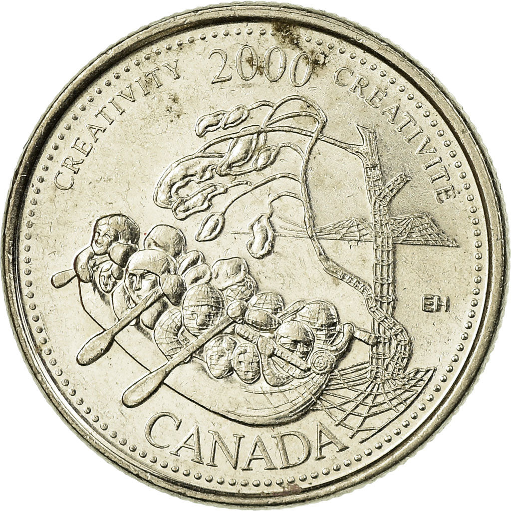 Moneda, Canadá, Elizabeth II, 25 Cents, 2000, Royal Canadian Mint, Ottawa, MBC
