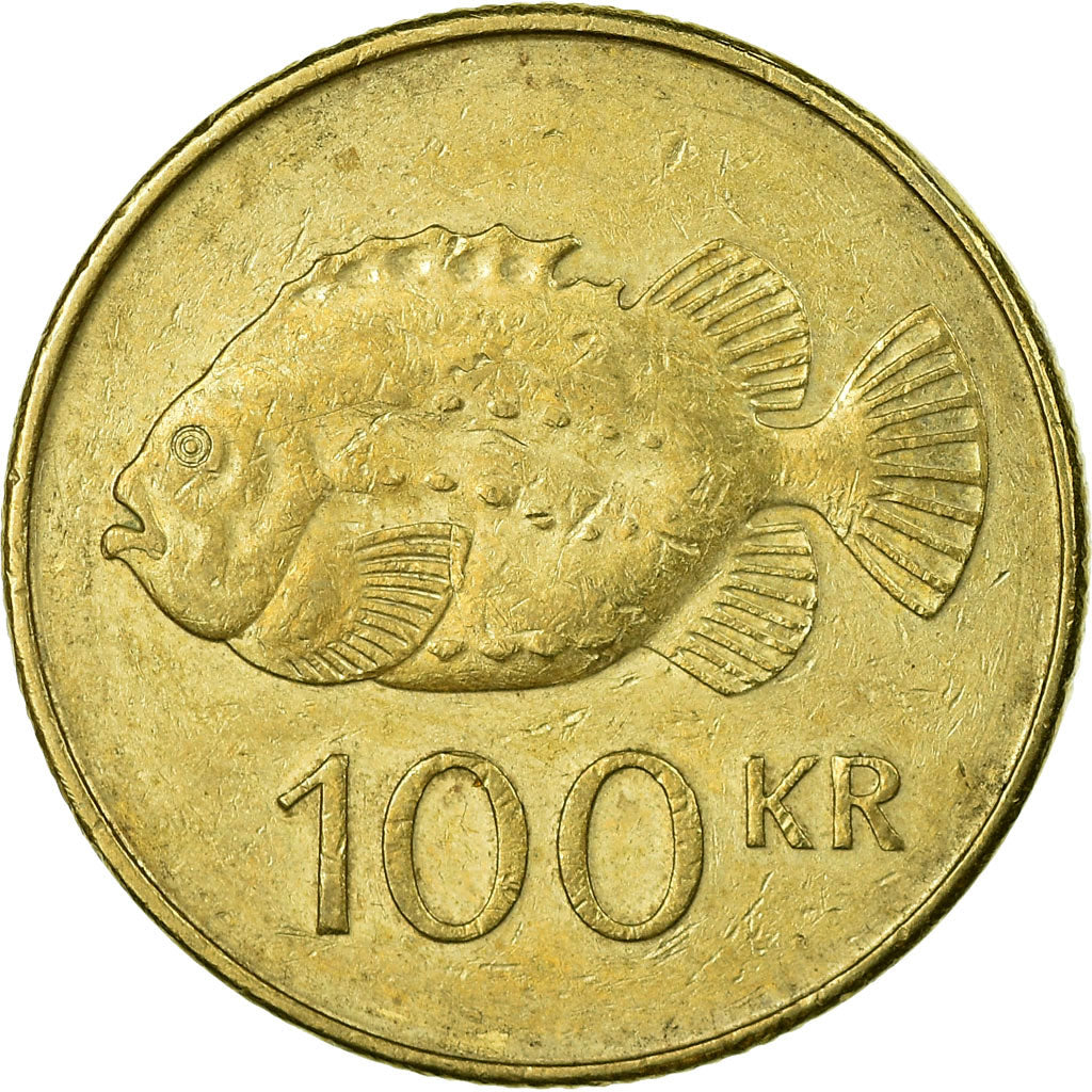 Coin, Iceland, 100 Kronur, 2001, EF(40-45), Nickel-brass, KM:35