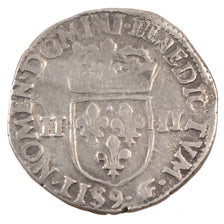 FRANCE, 1/4 Ecu, 1592, Rennes, VF(30-35), Silver, Duplessy #1224, 9.44