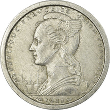 Coin, Madagascar, 2 Francs, 1948, Paris, EF(40-45), Aluminum, KM:4