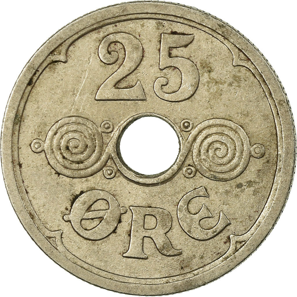 Monnaie, Danemark, Christian X, 25 Öre, 1934, Copenhagen, TTB, Copper-nickel