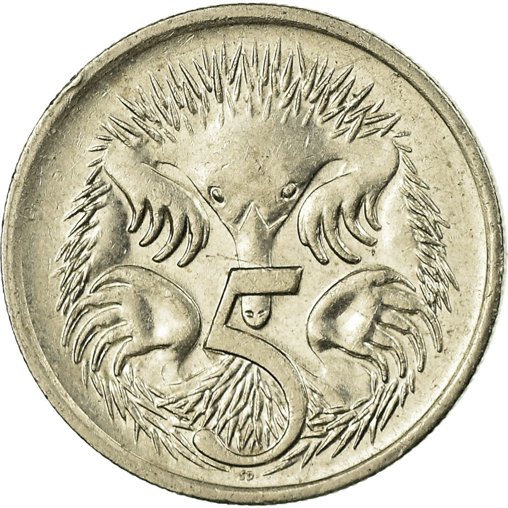 Moneta, Australia, Elizabeth II, 5 Cents, 1989, EF(40-45), Miedź-Nikiel, KM:80