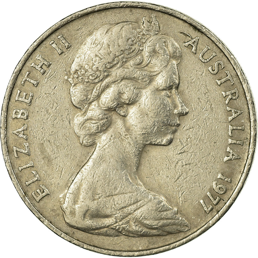 Moneta, Australia, Elizabeth II, 20 Cents, 1977, EF(40-45), Miedź-Nikiel, KM:66