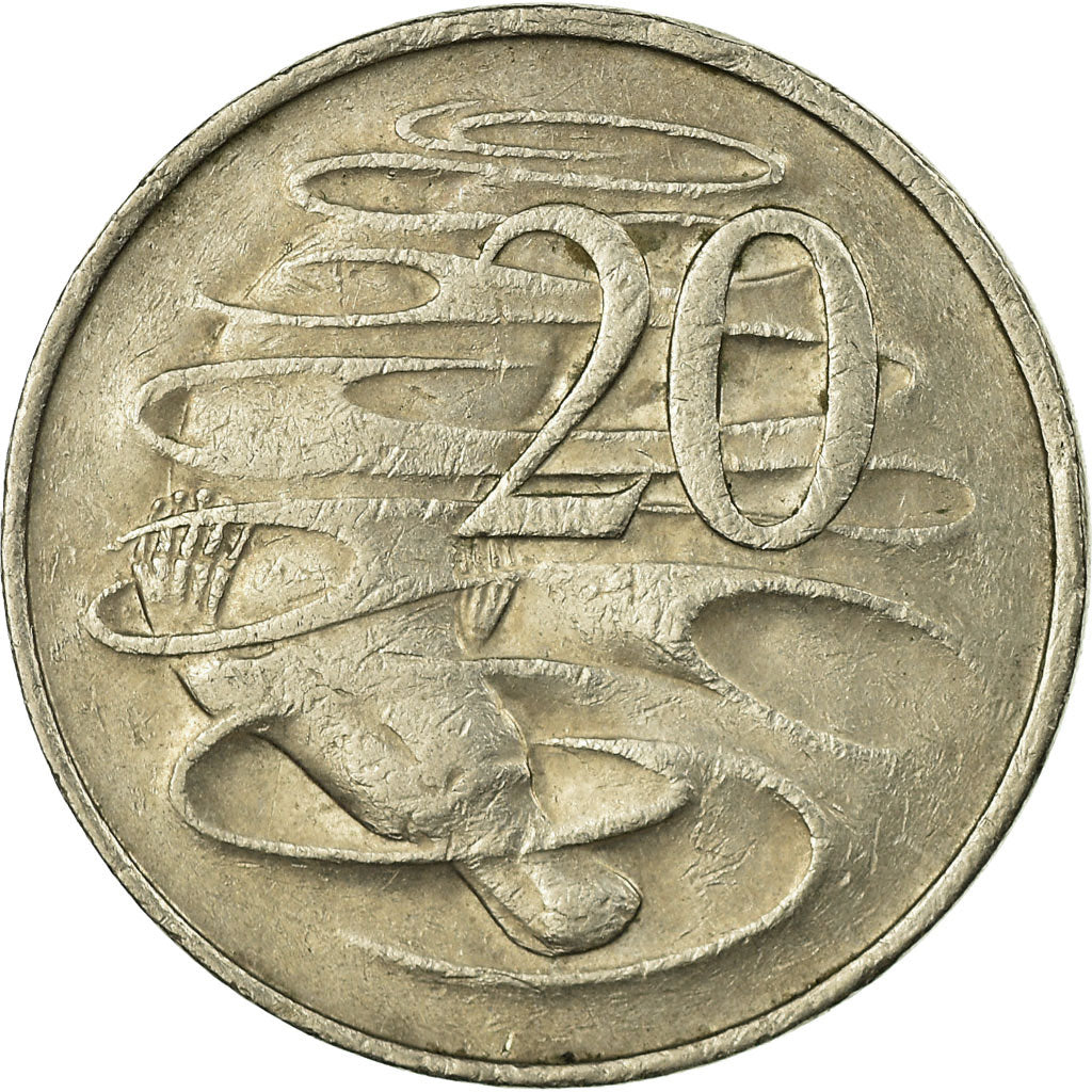 Moneta, Australia, Elizabeth II, 20 Cents, 1977, EF(40-45), Miedź-Nikiel, KM:66