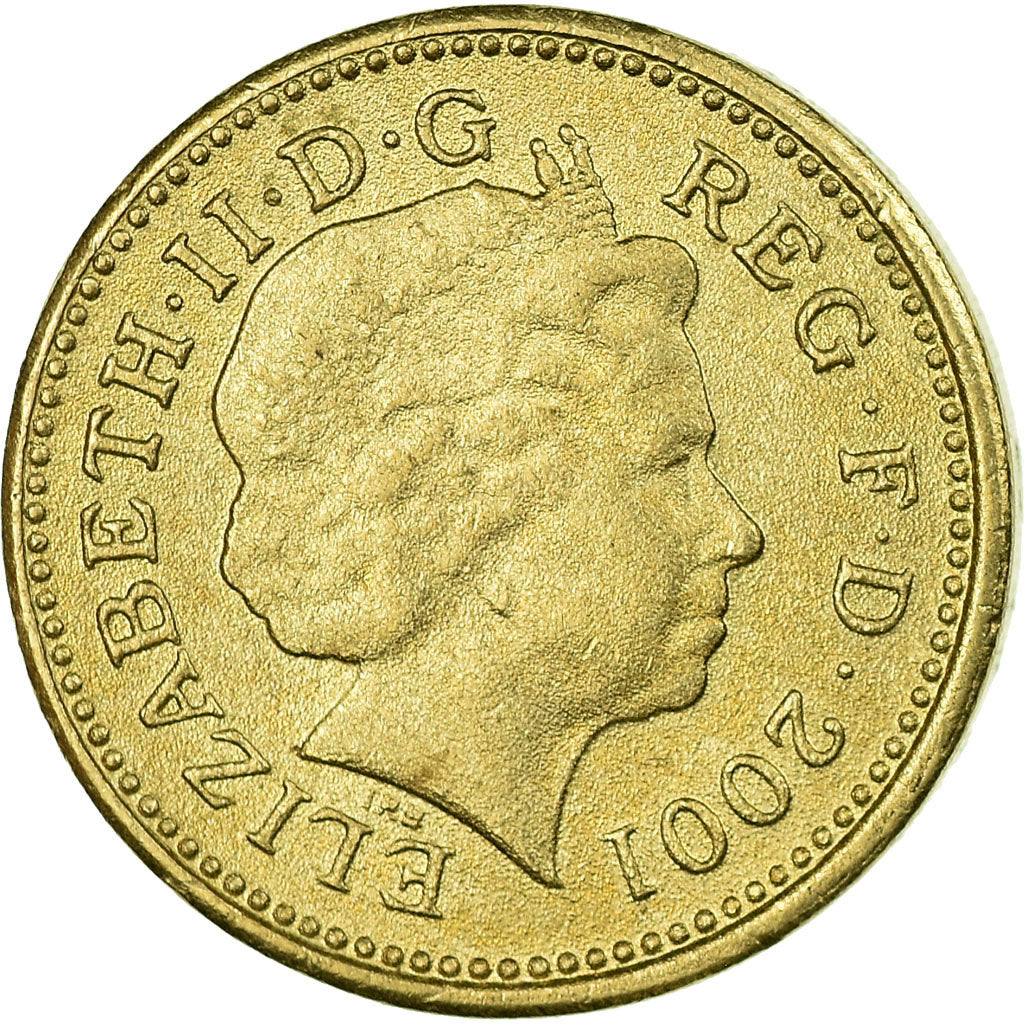 Coin, Great Britain, Elizabeth II, Pound, 2001, British Royal Mint, EF(40-45)