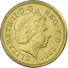 Moeda, Grã-Bretanha, Elizabeth II, Pound, 2001, British Royal Mint, EF(40-45)