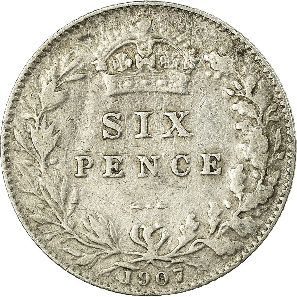 Coin, Great Britain, Edward VII, 6 Pence, 1907, VF(30-35), Silver, KM:799
