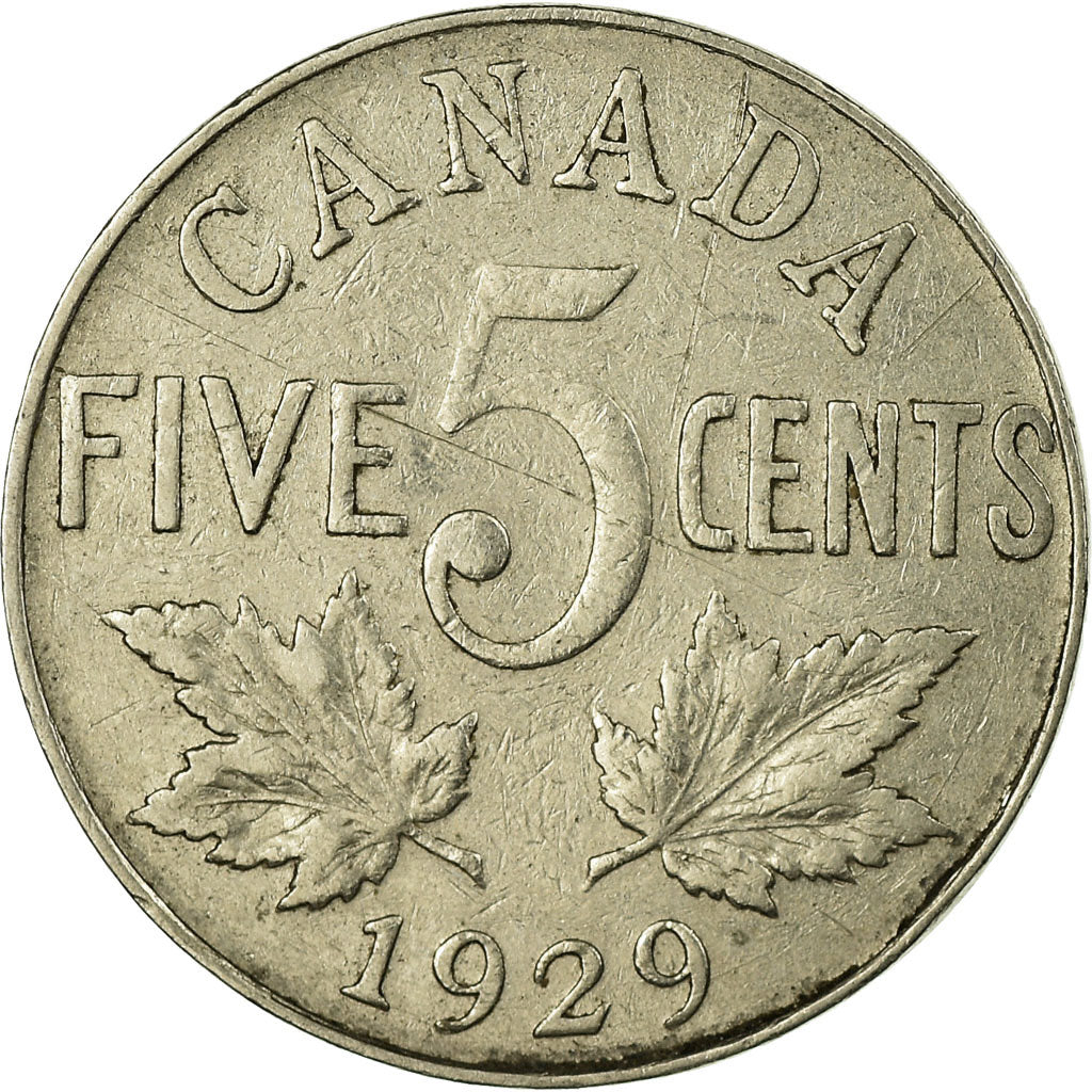 Münze, Kanada, George V, 5 Cents, 1929, Royal Canadian Mint, Ottawa, SS