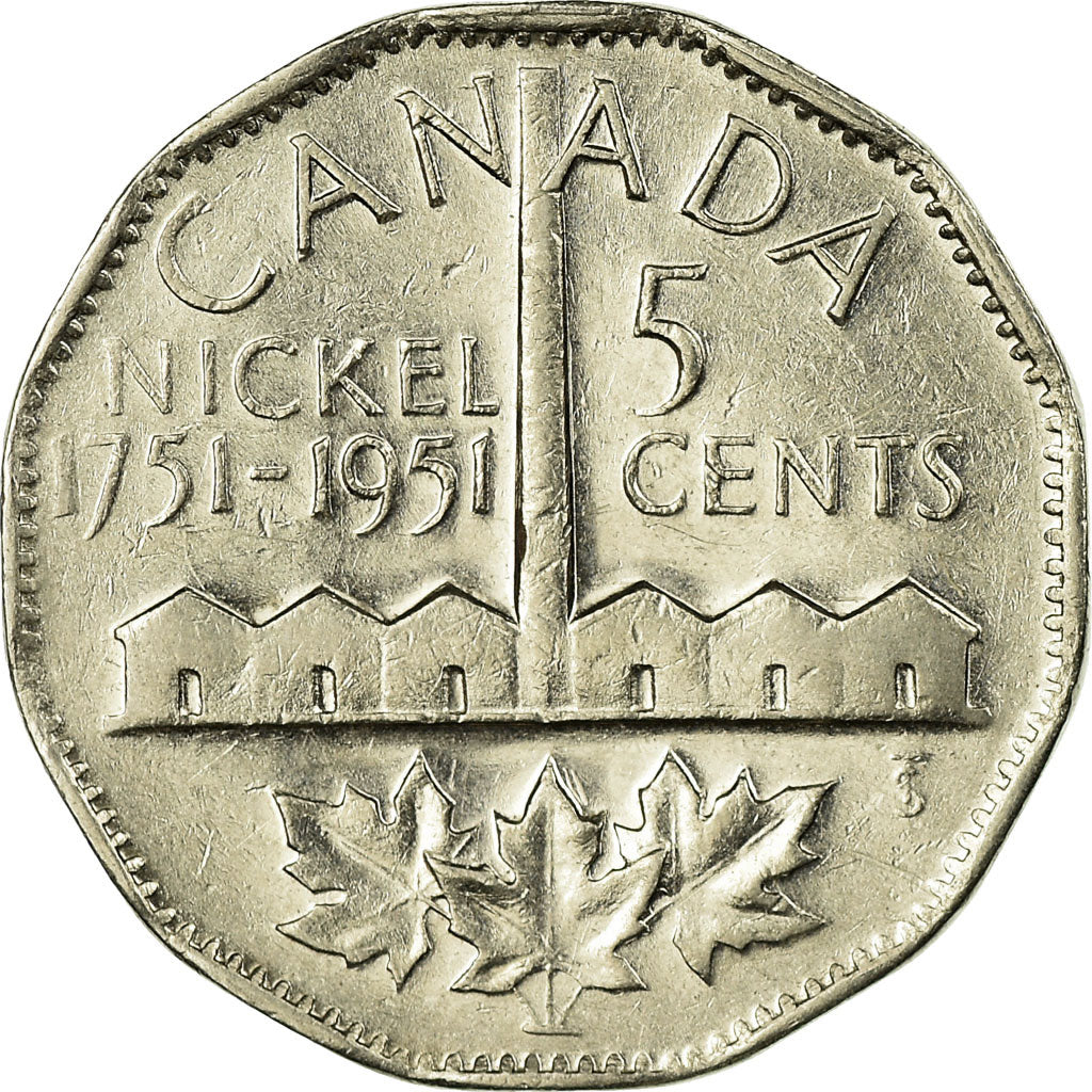 Monnaie, Canada, George VI, 5 Cents, 1951, Royal Canadian Mint, Ottawa, TTB