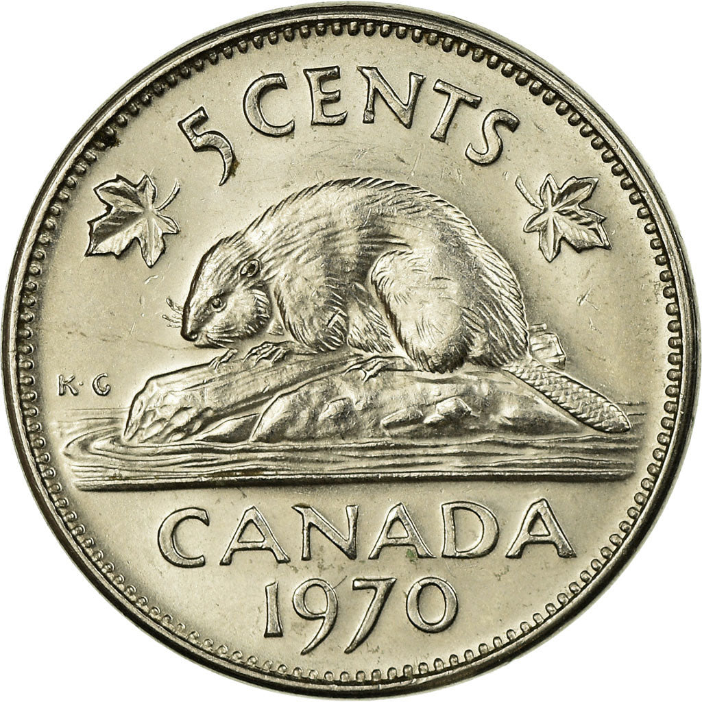 Coin, Canada, Elizabeth II, 5 Cents, 1970, Royal Canadian Mint, Ottawa