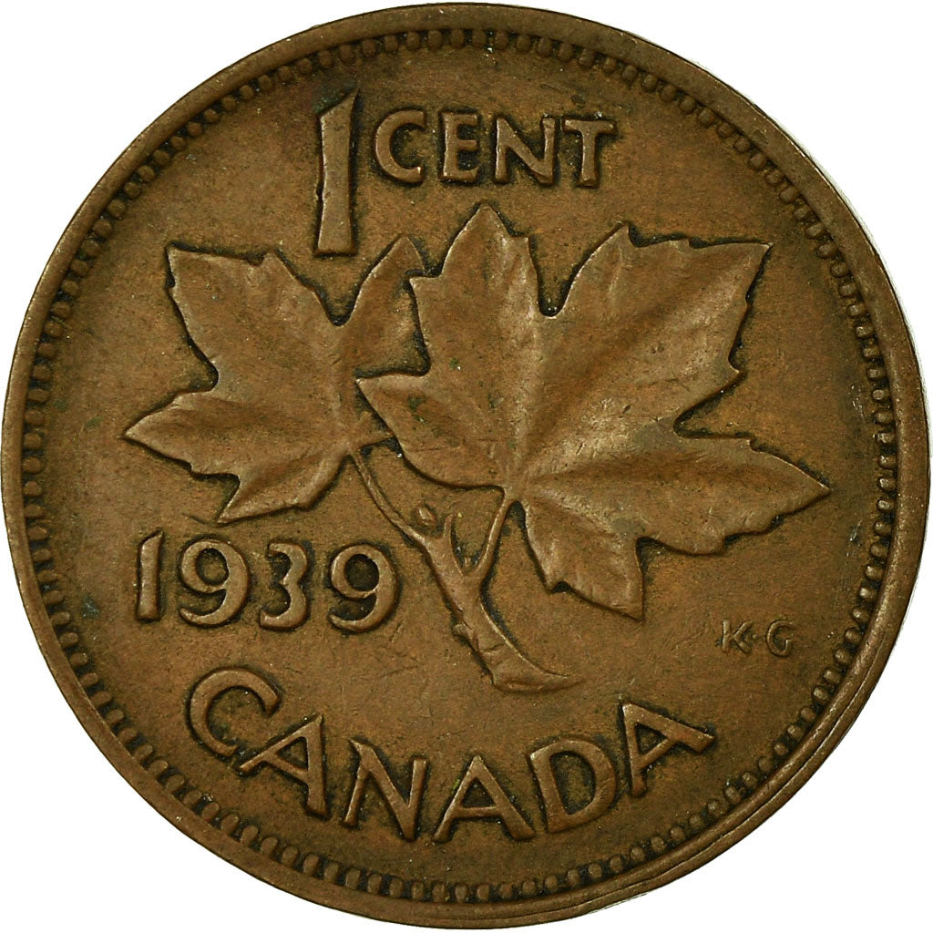 Coin, Canada, George VI, Cent, 1939, Royal Canadian Mint, Ottawa, EF(40-45)