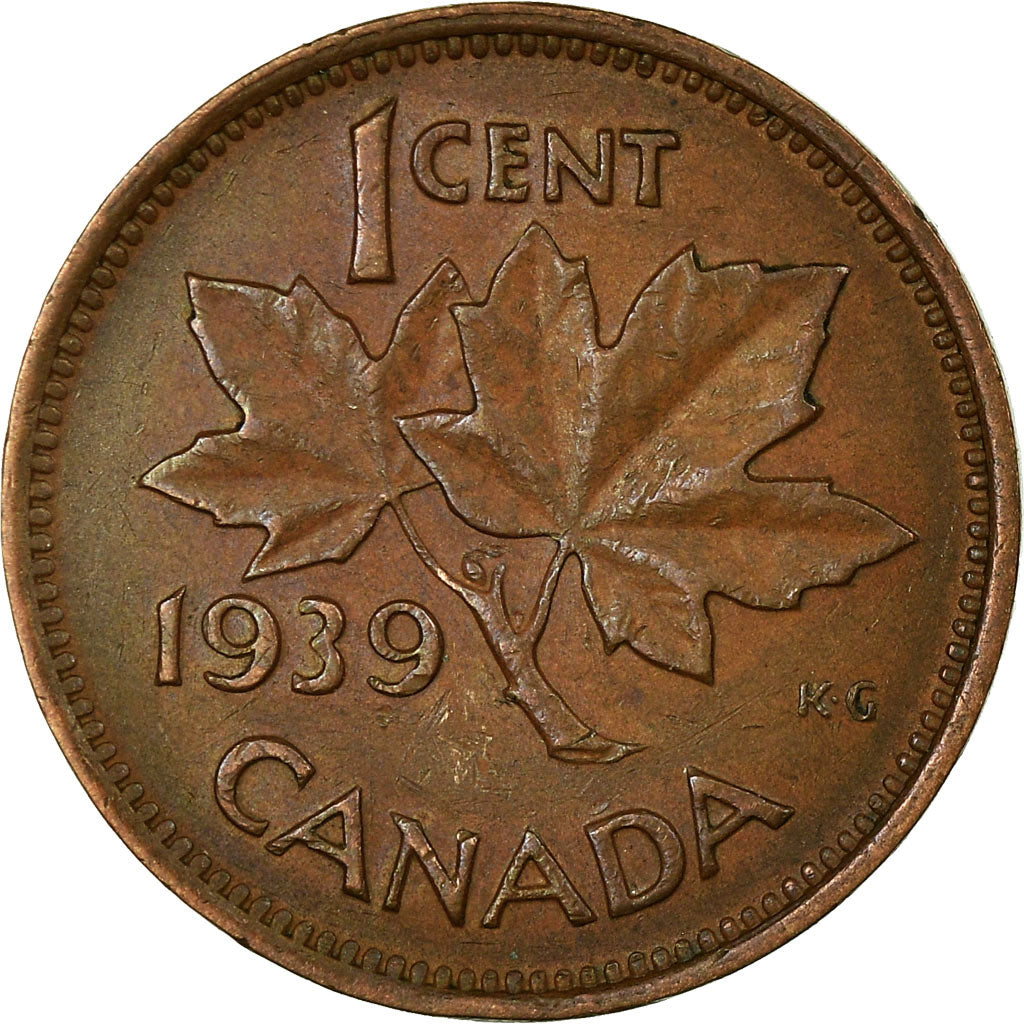 Coin, Canada, George VI, Cent, 1939, Royal Canadian Mint, Ottawa, EF(40-45)