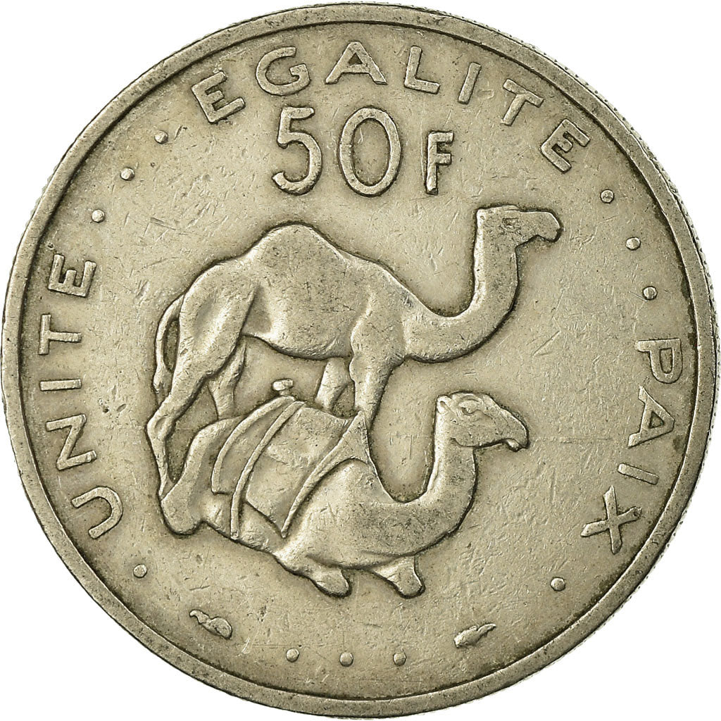 Coin, Djibouti, 50 Francs, 1986, Paris, EF(40-45), Copper-nickel, KM:25