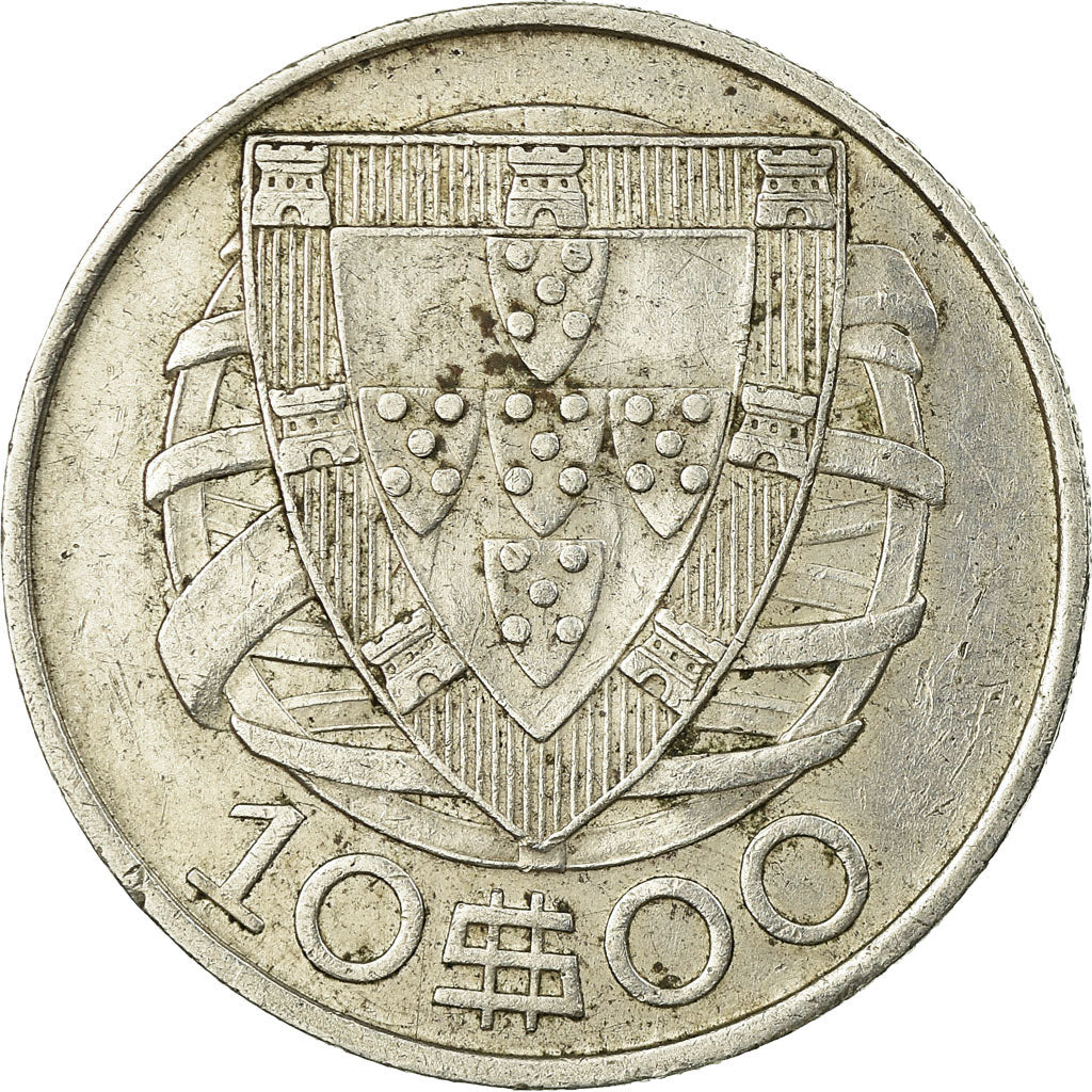 Coin, Portugal, 10 Escudos, 1940, EF(40-45), Silver, KM:582