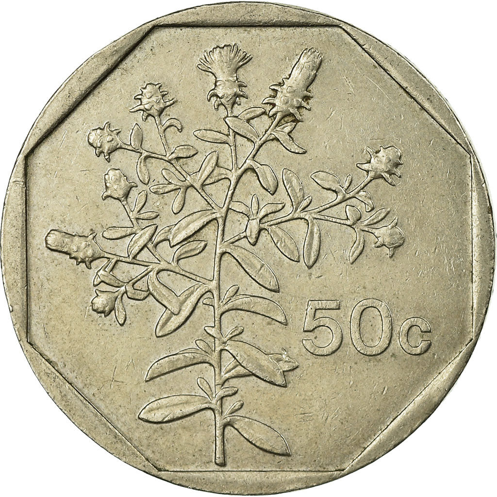 Moneda, Malta, 50 Cents, 1991, MBC, Cobre - níquel, KM:98