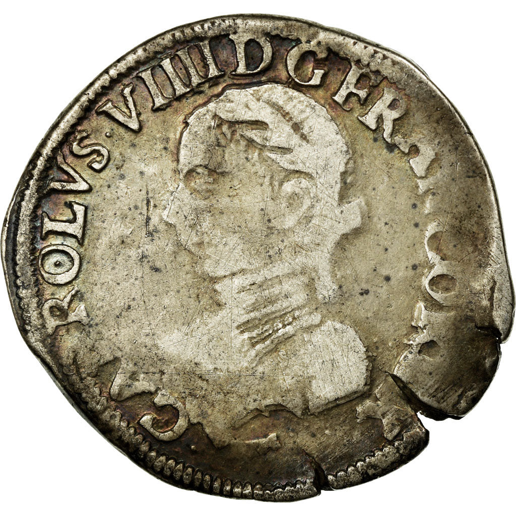 Coin, France, Teston, 1575, Nantes, VF(30-35), Silver