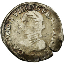 Coin, France, Teston, 1575, Nantes, VF(30-35), Silver