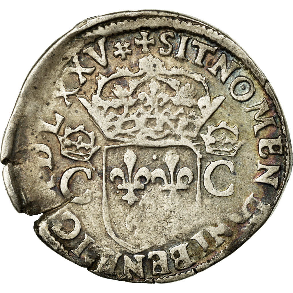 Coin, France, Teston, 1575, Nantes, VF(30-35), Silver