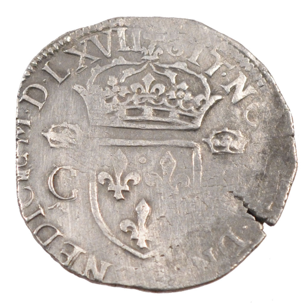 FRANCE, Demi Teston, 1567, Angers, VF(20-25), Silver, Duplessy #1064, 4.62