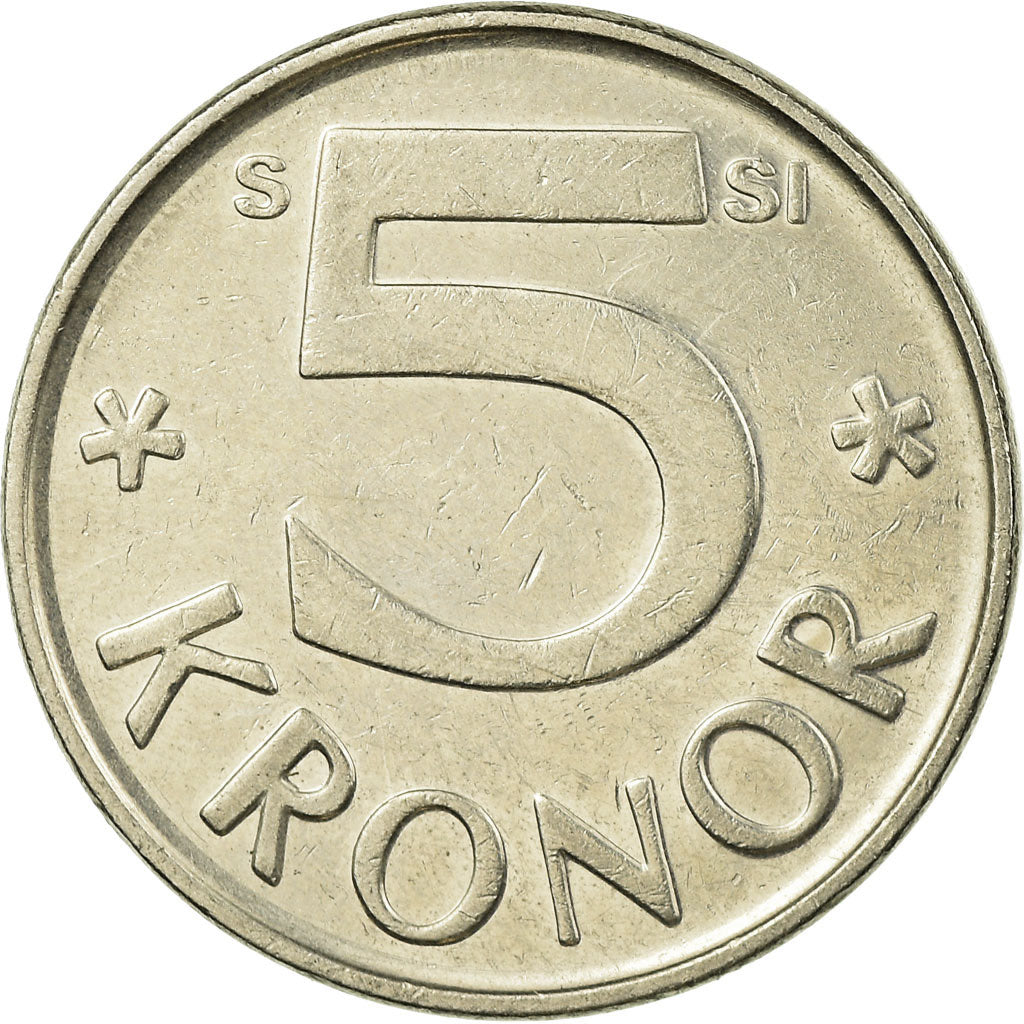 Moneta, Svezia, Carl XVI Gustaf, 5 Kronor, 2008, BB, Nichel ricoperto in