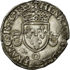 Monnaie, France, Douzain aux croissants, 1551, Moulins, TTB, Billon