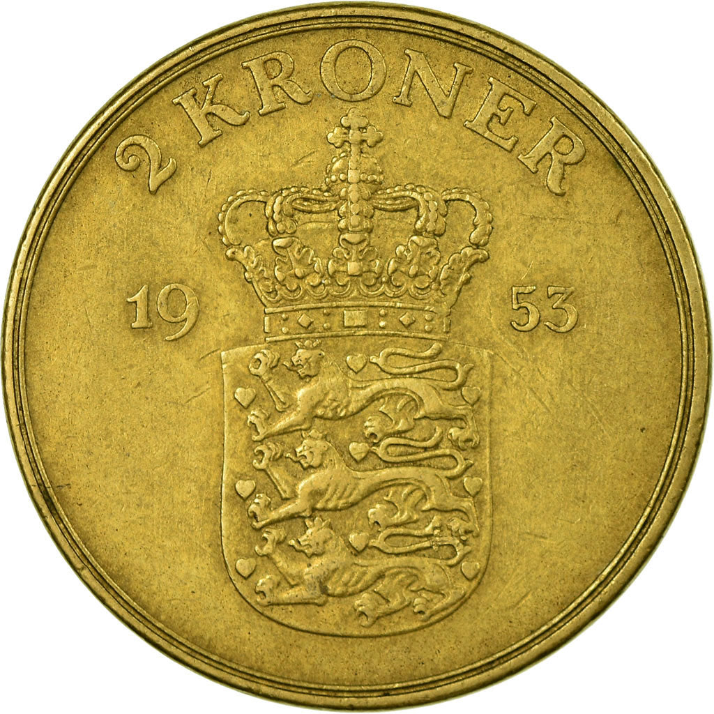 Coin, Denmark, Frederik IX, 2 Kroner, 1953, Copenhagen, EF(40-45)