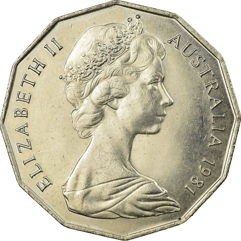 Coin, Australia, Elizabeth II, 50 Cents, 1981, EF(40-45), Copper-nickel, KM:72