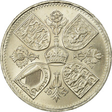 Coin, Great Britain, Elizabeth II, Crown, 1953, AU(55-58), Copper-nickel, KM:894