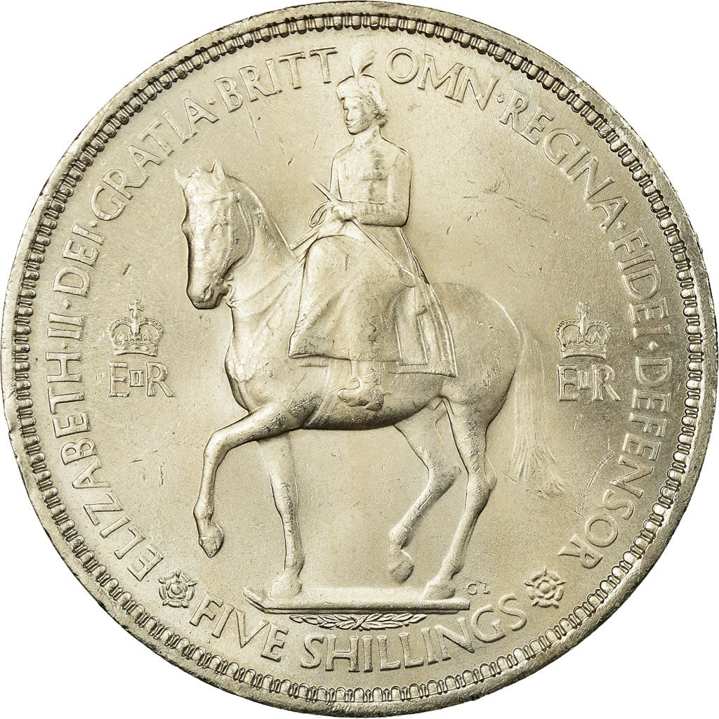 Monnaie, Grande-Bretagne, Elizabeth II, Crown, 1953, SUP, Copper-nickel, KM:894