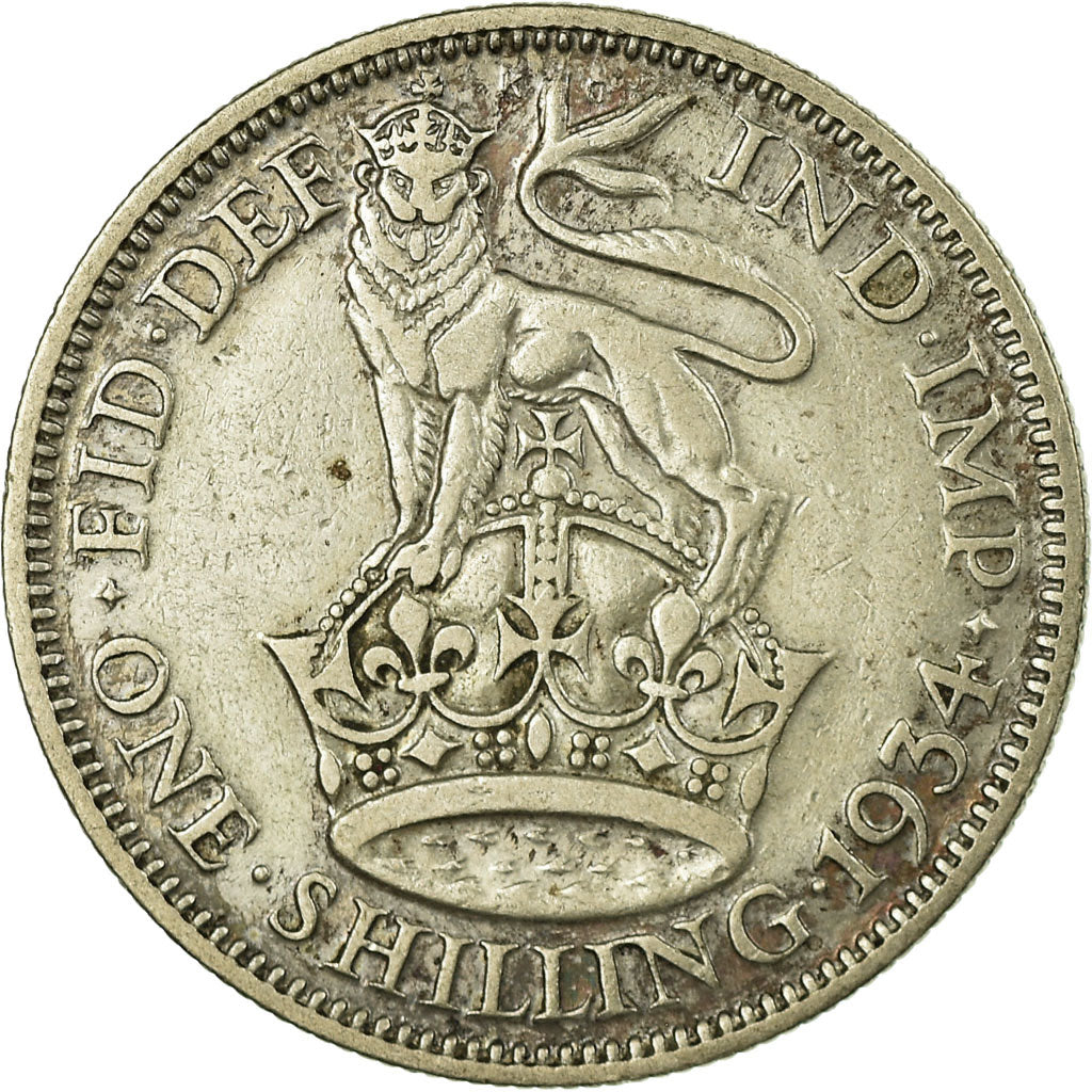 Coin, Great Britain, George V, Shilling, 1934, EF(40-45), Silver, KM:833