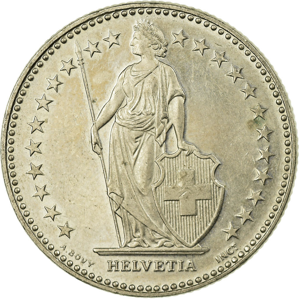Coin, Switzerland, 2 Francs, 1996, Bern, EF(40-45), Copper-nickel, KM:21a.3