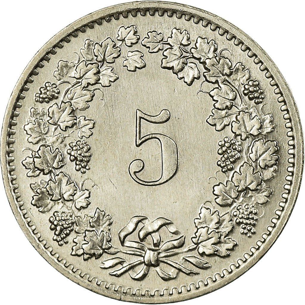 Coin, Switzerland, 5 Rappen, 1970, Bern, EF(40-45), Copper-nickel, KM:26