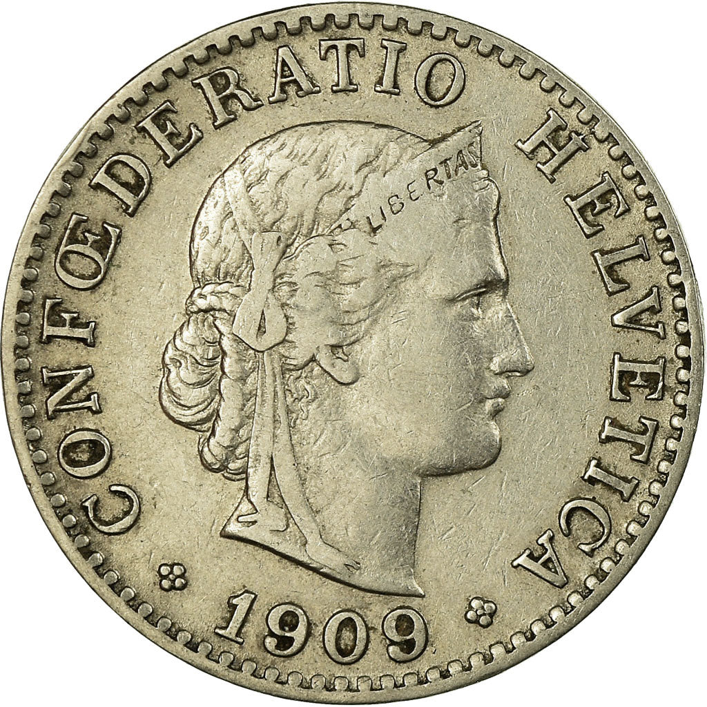 Monnaie, Suisse, 20 Rappen, 1909, Bern, TTB, Nickel, KM:29